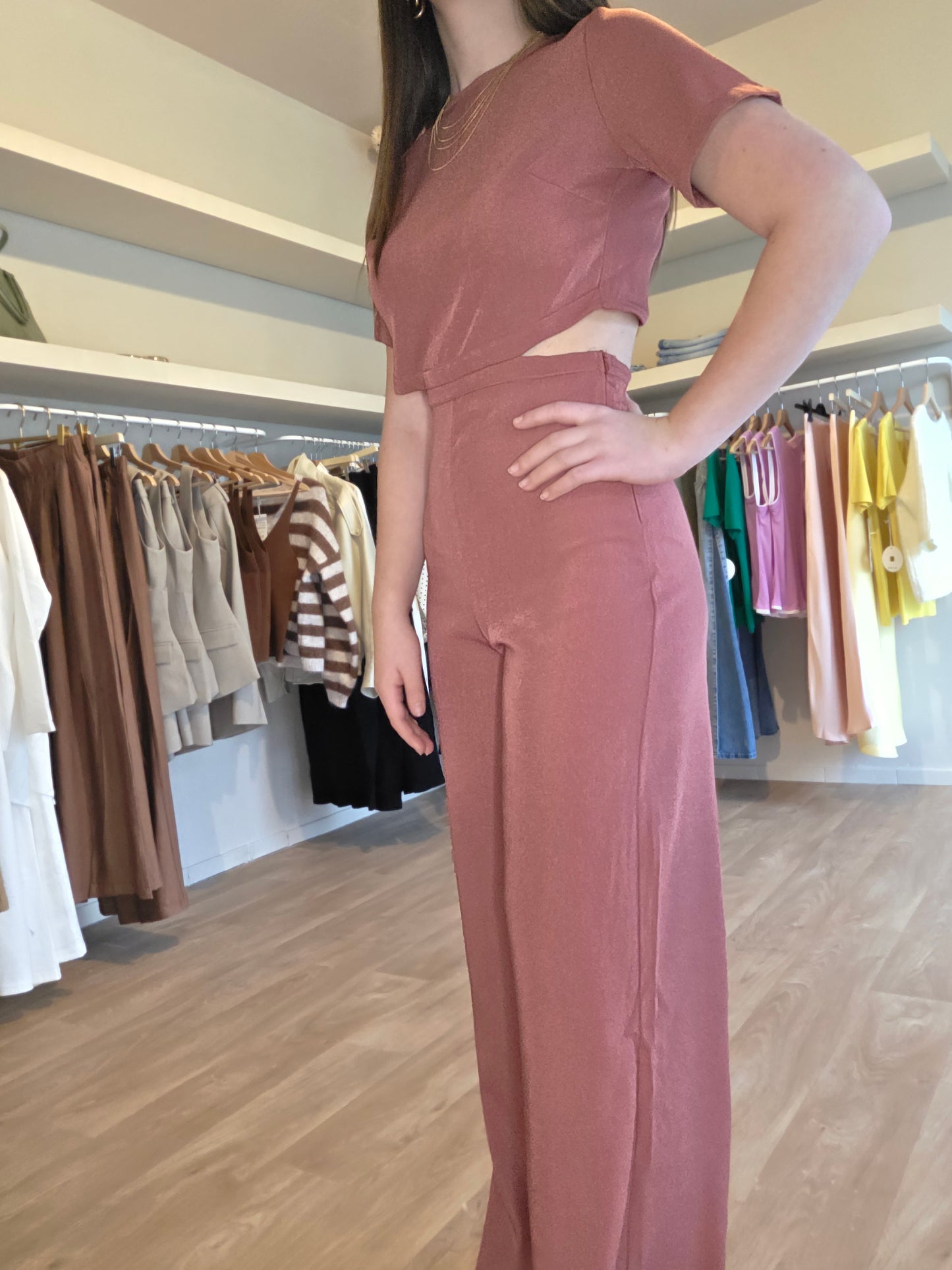 The Open Back Flow Jumpsuit – Dusty Rose
