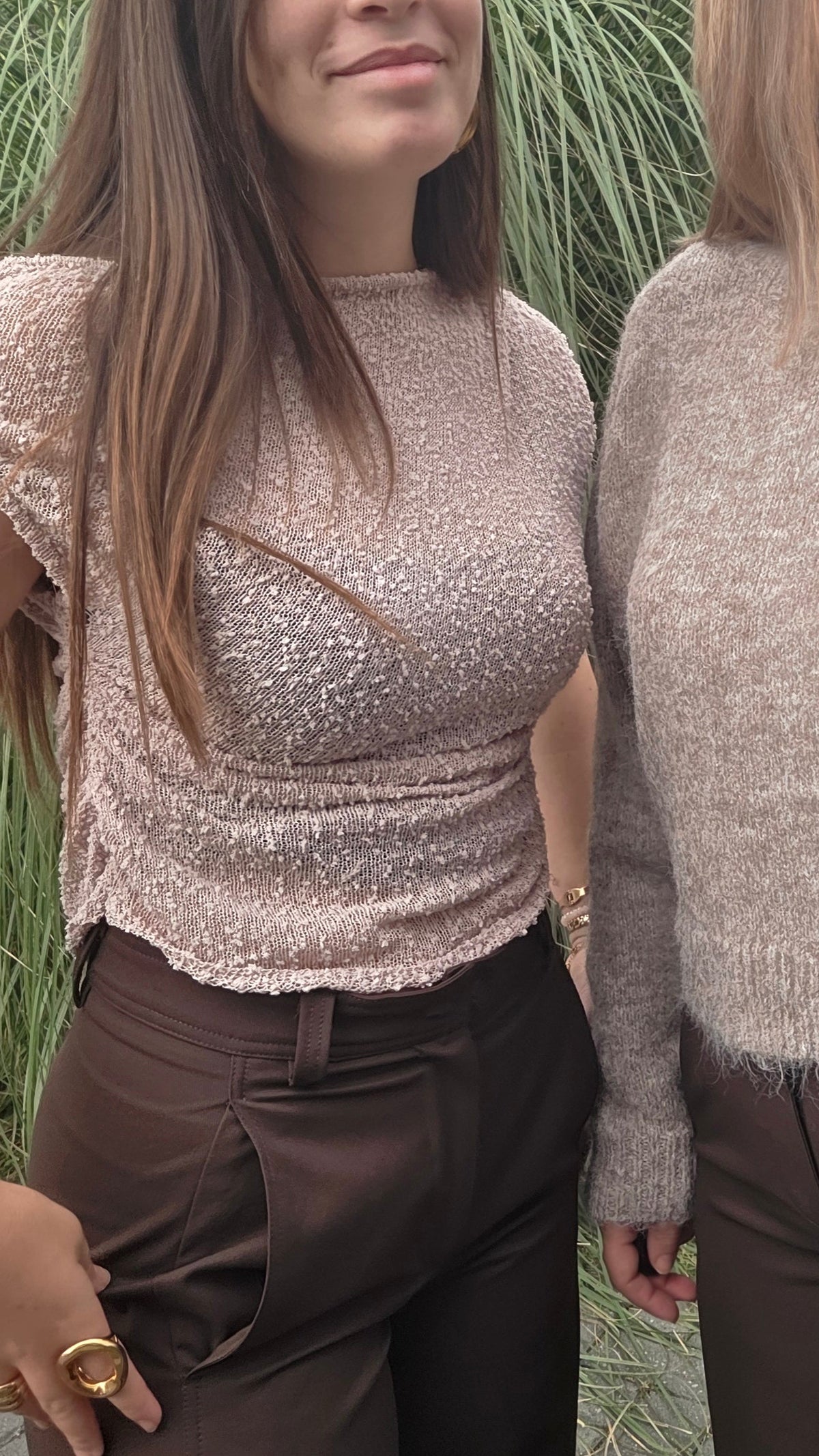 Elara Draped Top – Taupe