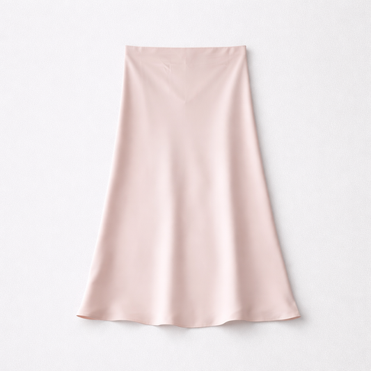 Blush Satin Maxi Skirt