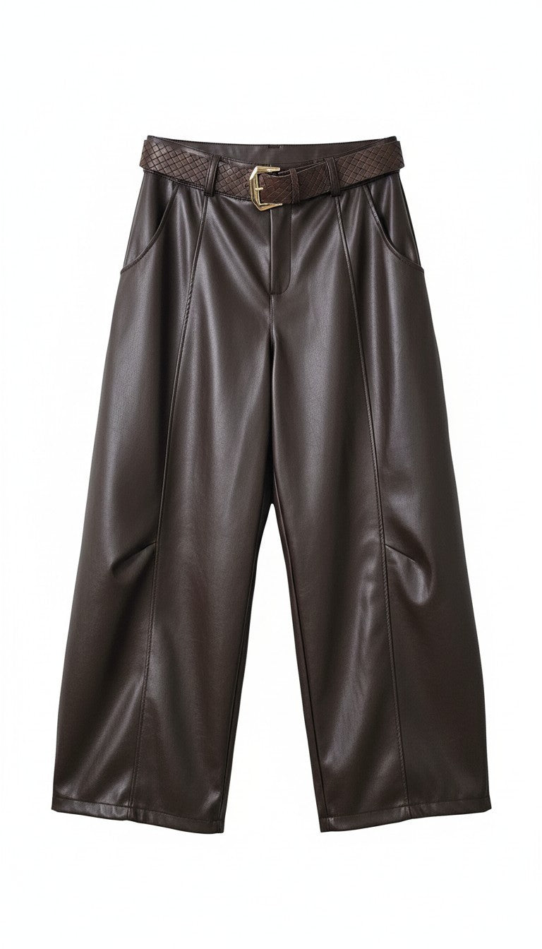 The Bordeaux Faux Leather Pants