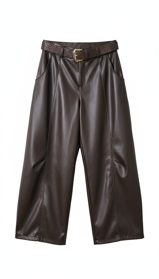 The Bordeaux Faux Leather Pants