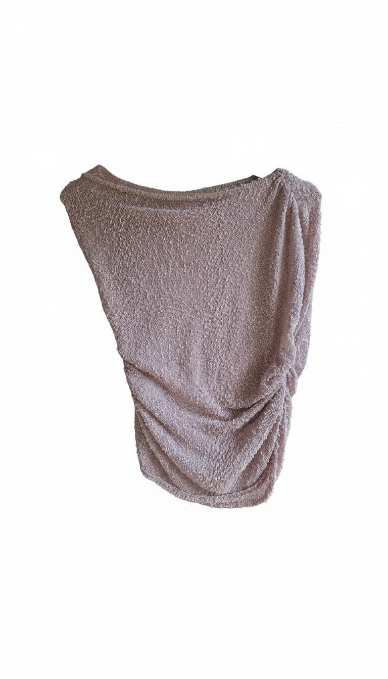 Elara Draped Top – Taupe