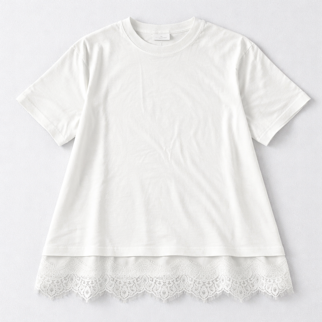 Lace Hem Oversized T-Shirt