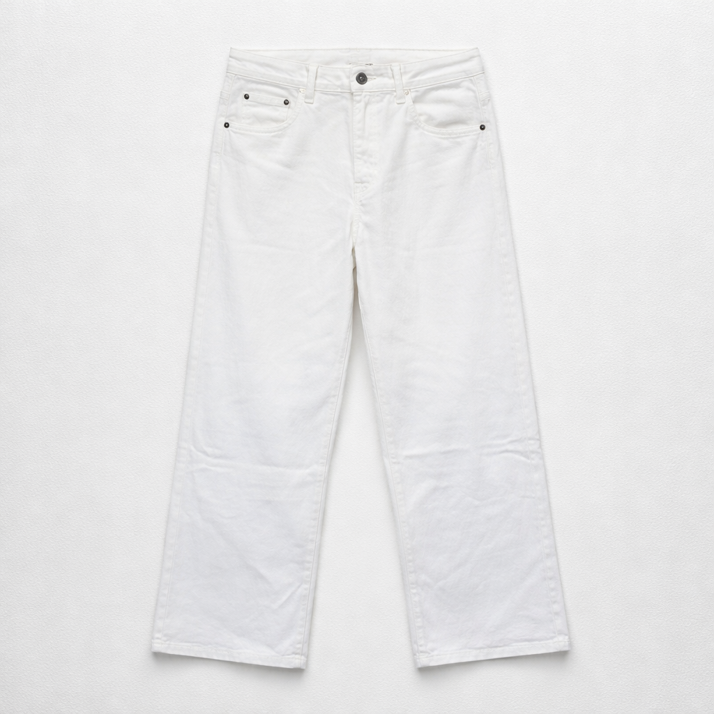 🤍 Pure White Straight Ankle Jeans