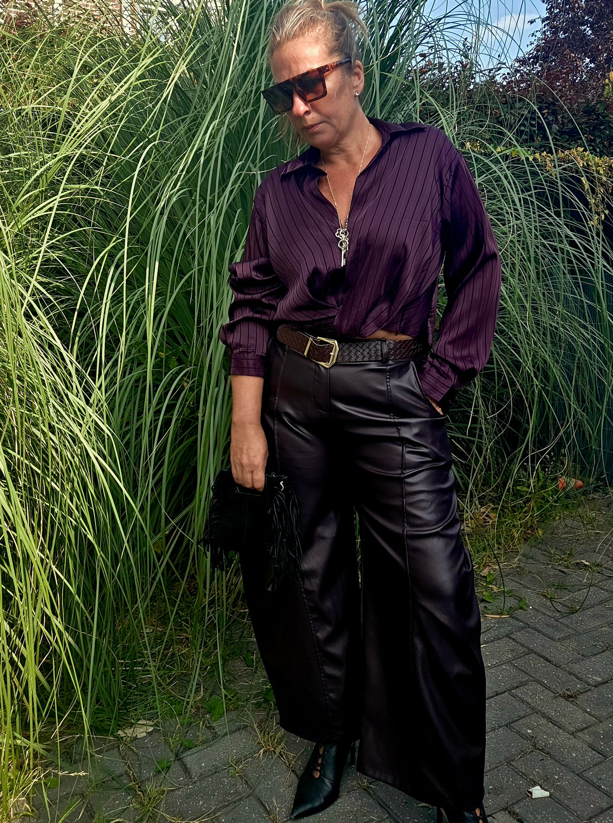 The Bordeaux Faux Leather Pants