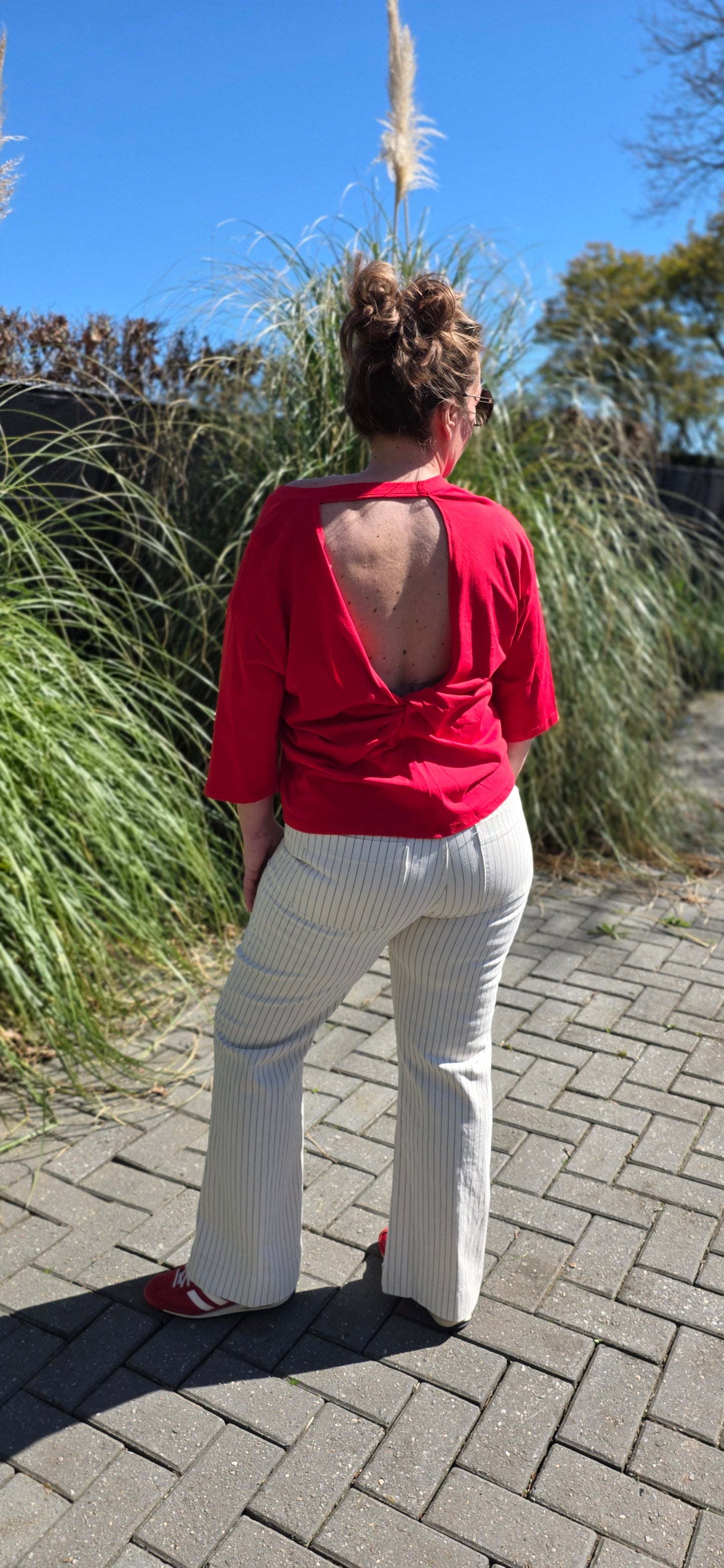 Statement Open Back Top – Red