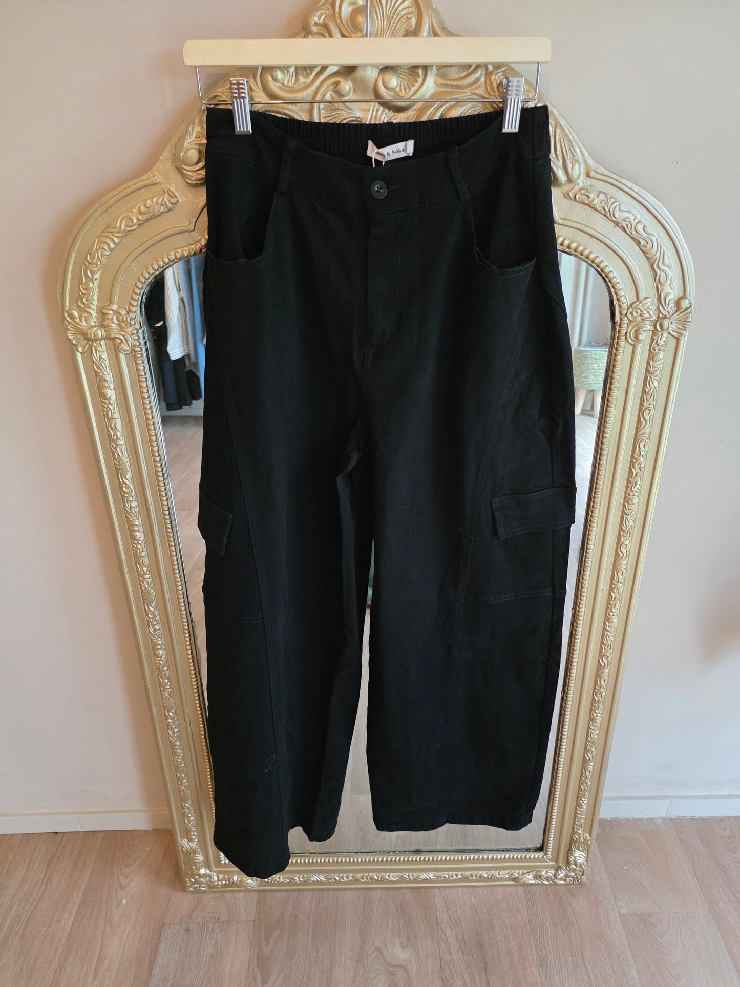 🖤🤎 Balloon Baggy Cargo Broek – Midnight Black/ Brown