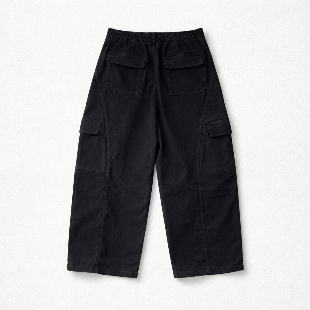 🖤🤎 Balloon Baggy Cargo Broek – Midnight Black/ Brown