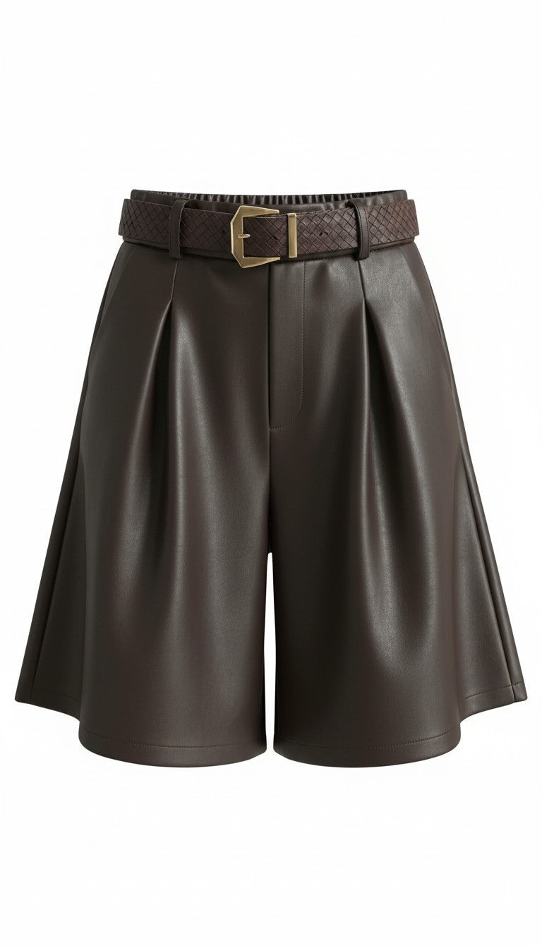 The Faux Leather Bermuda