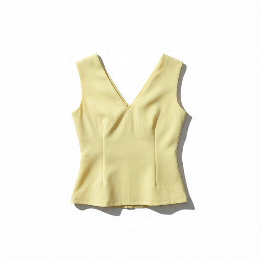 Soft Yellow Tailored Top