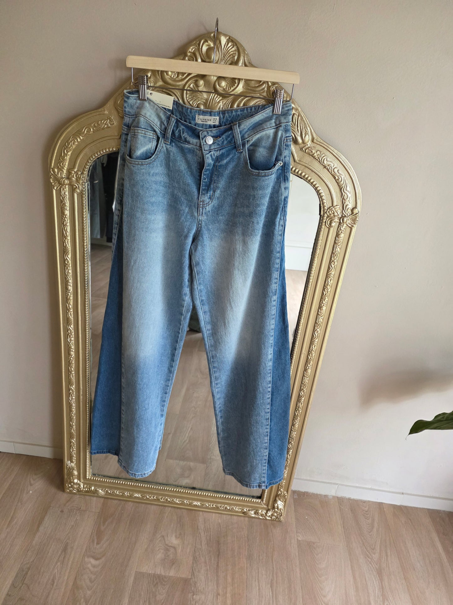 Soft Blue Wide Leg Jeans