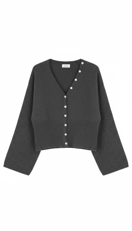 Shopify titel:
The Button Detail Cardigan – Antraciet 🖤
