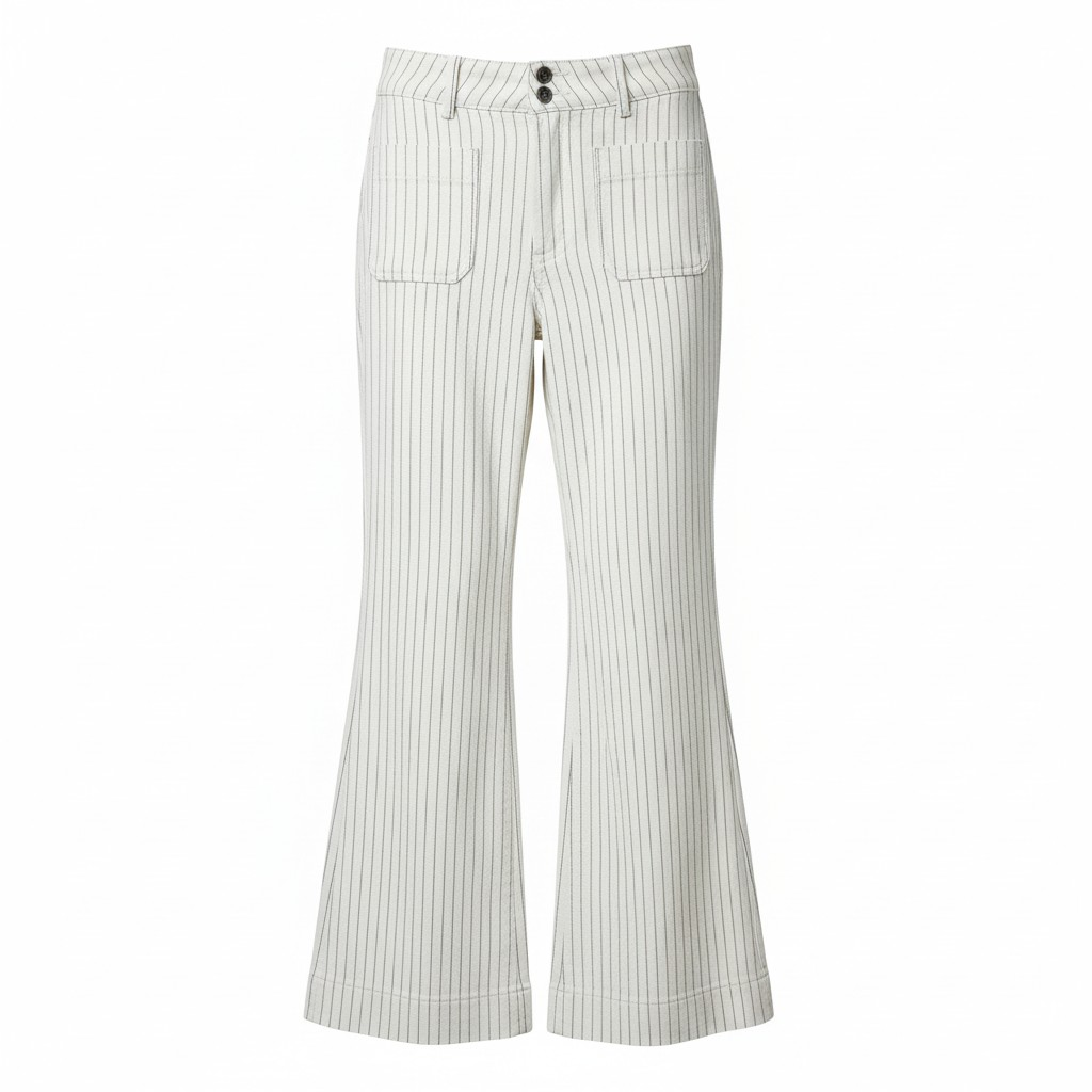 Elegant Pinstripe Flared Trousers
