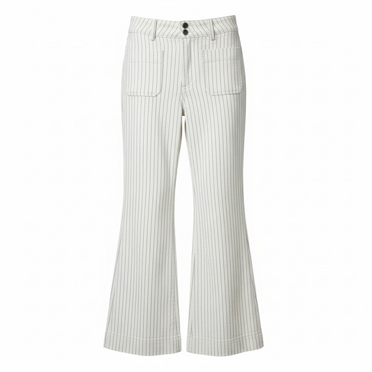 Elegant Pinstripe Flared Trousers