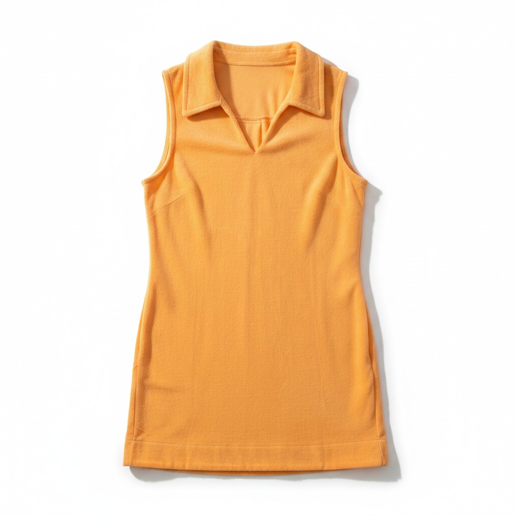 Terry Cloth Sleeveless Dress – Orange
