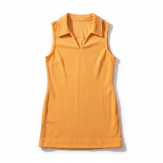 Terry Cloth Sleeveless Dress – Orange