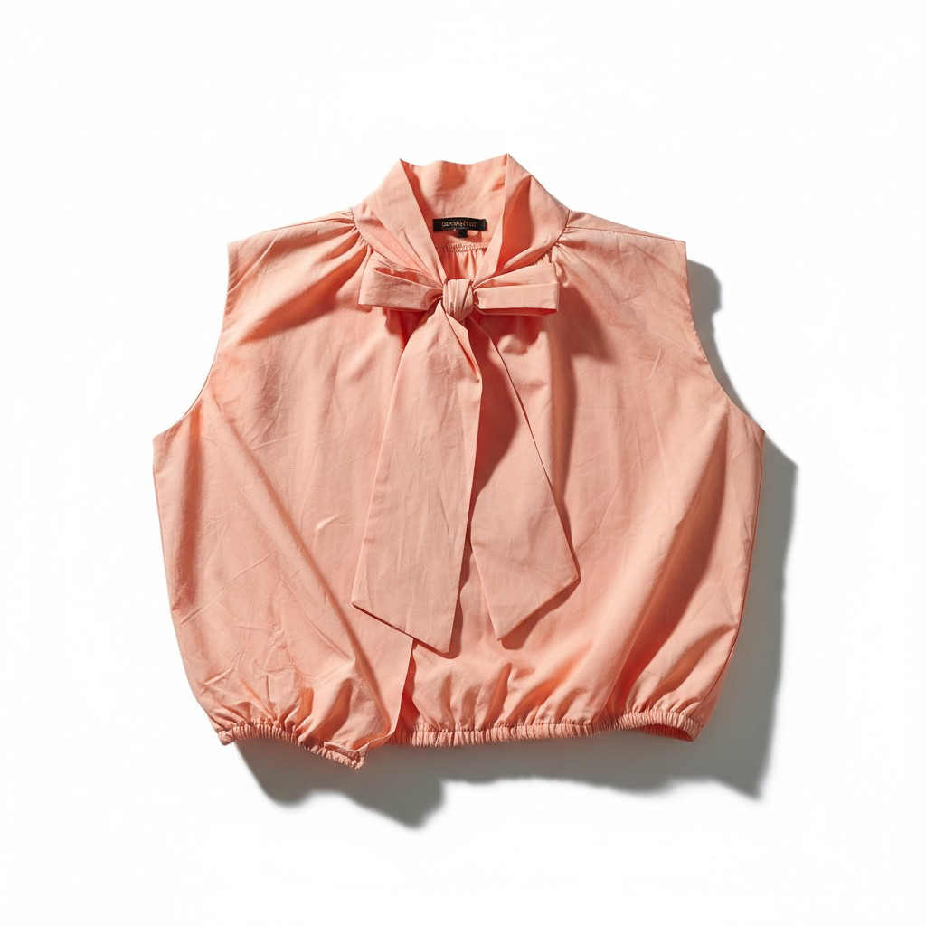 Coral Open Back Bow Top