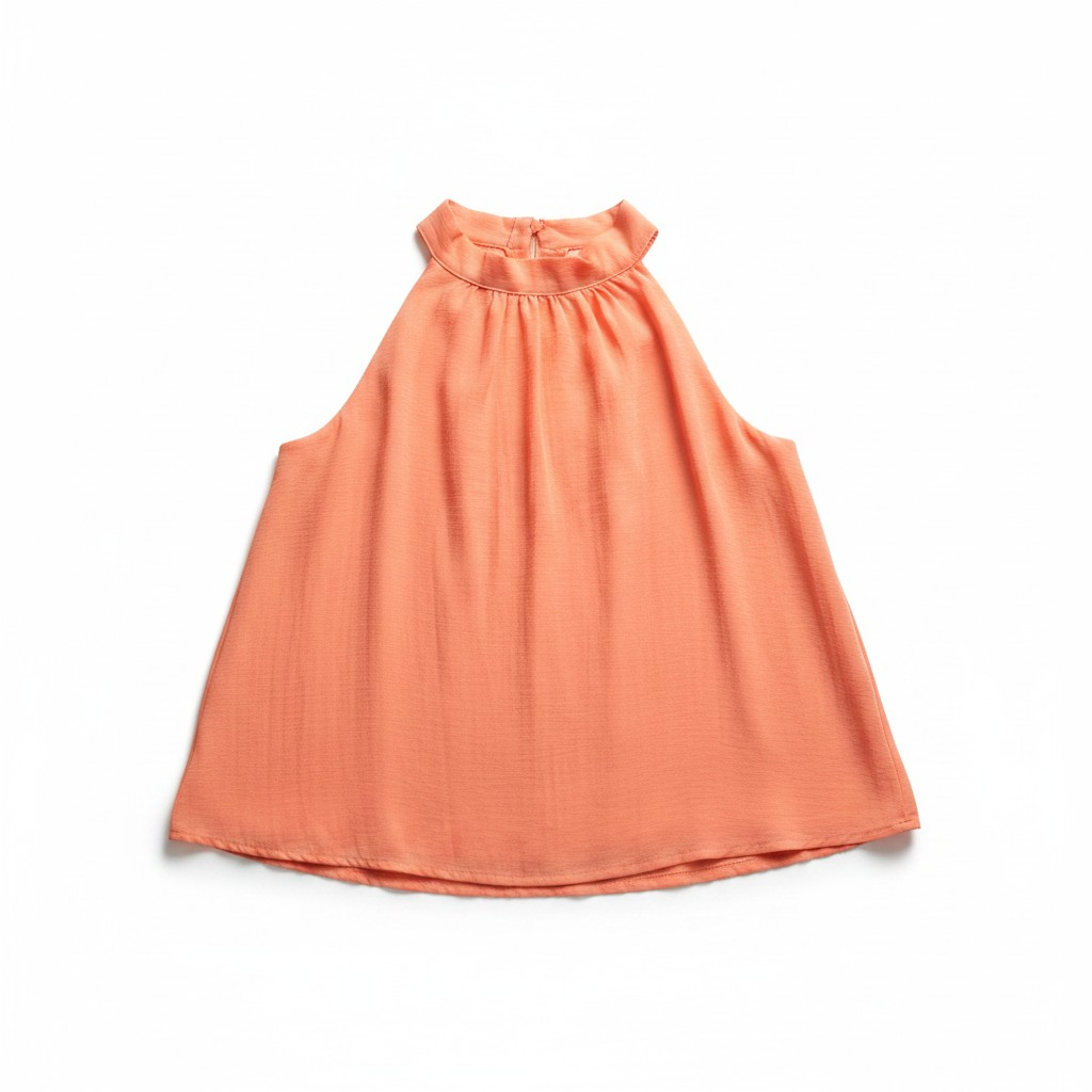 Coral Bow Detail Halter Top
