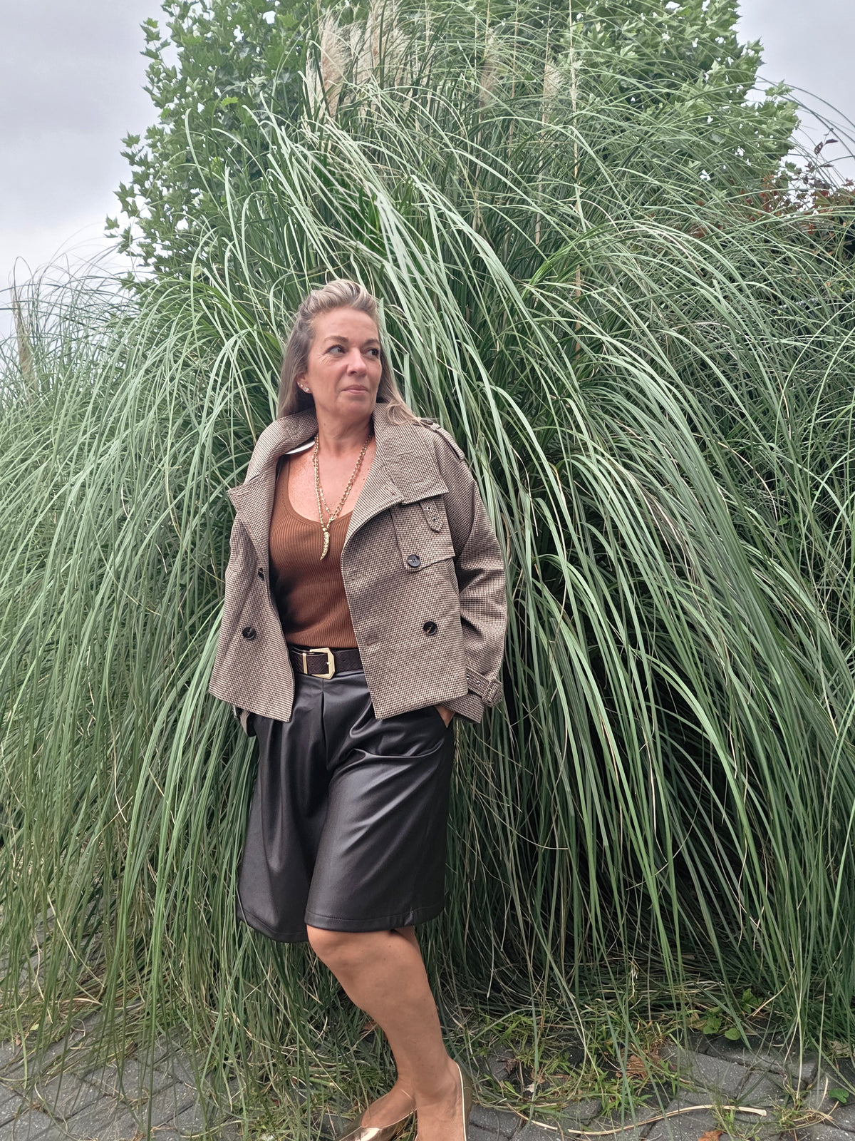The Faux Leather Bermuda