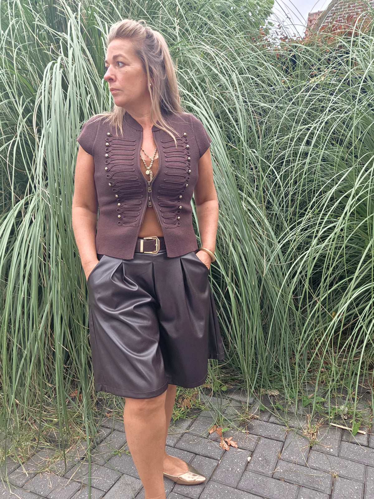 The Faux Leather Bermuda
