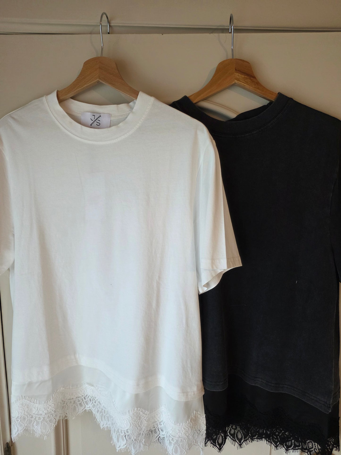 Lace Hem Oversized T-Shirt