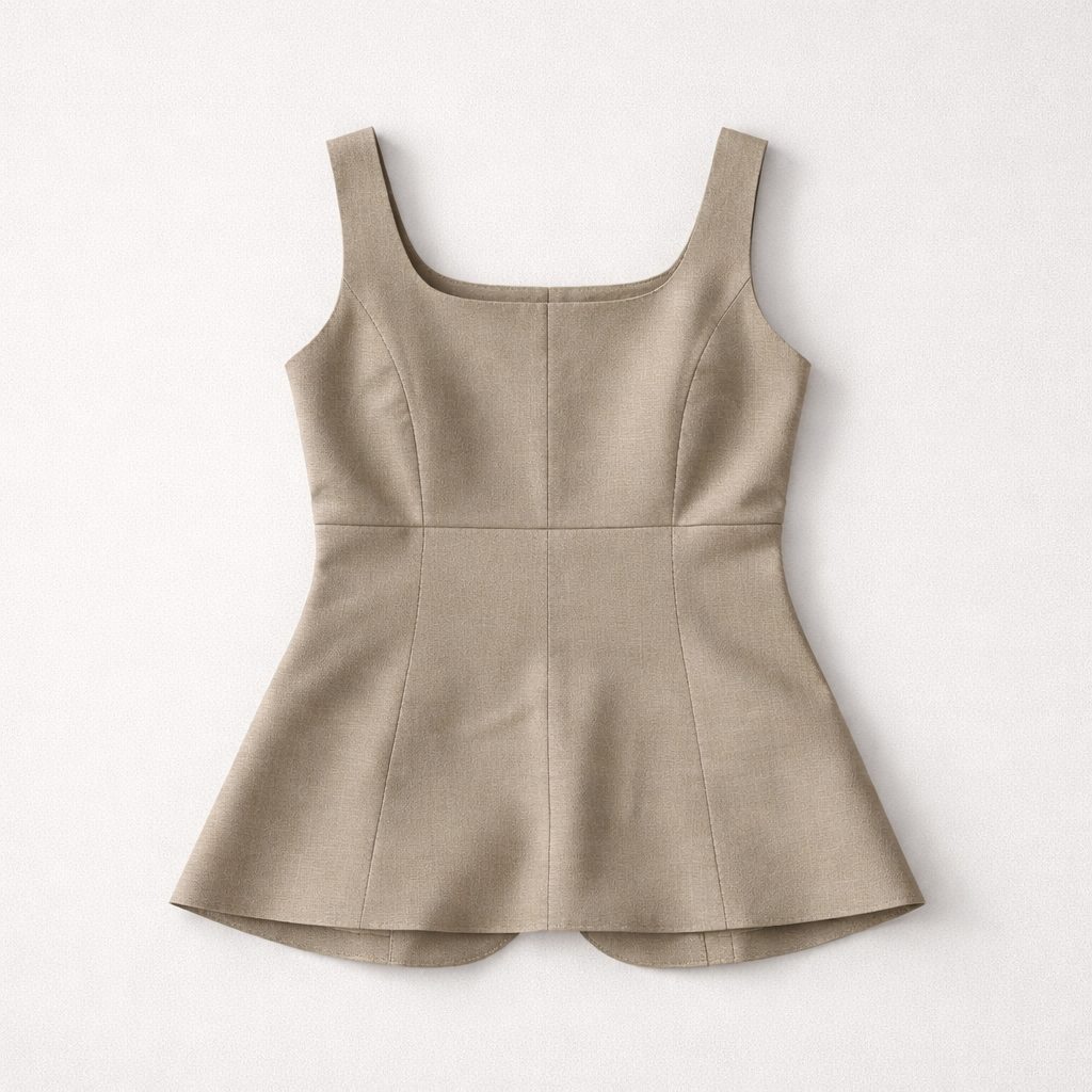 Beige Tailored Gilet – Chic & Timeless