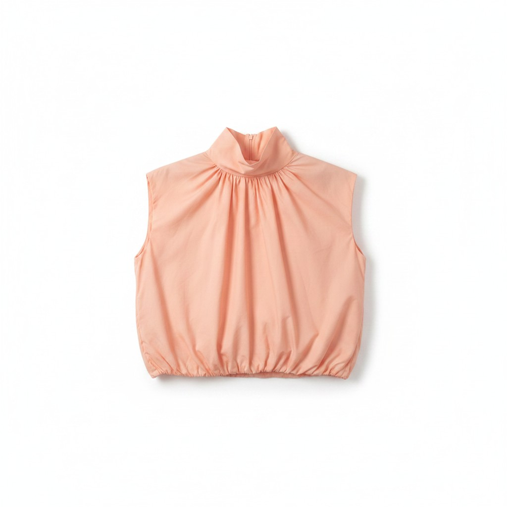 Coral Open Back Bow Top