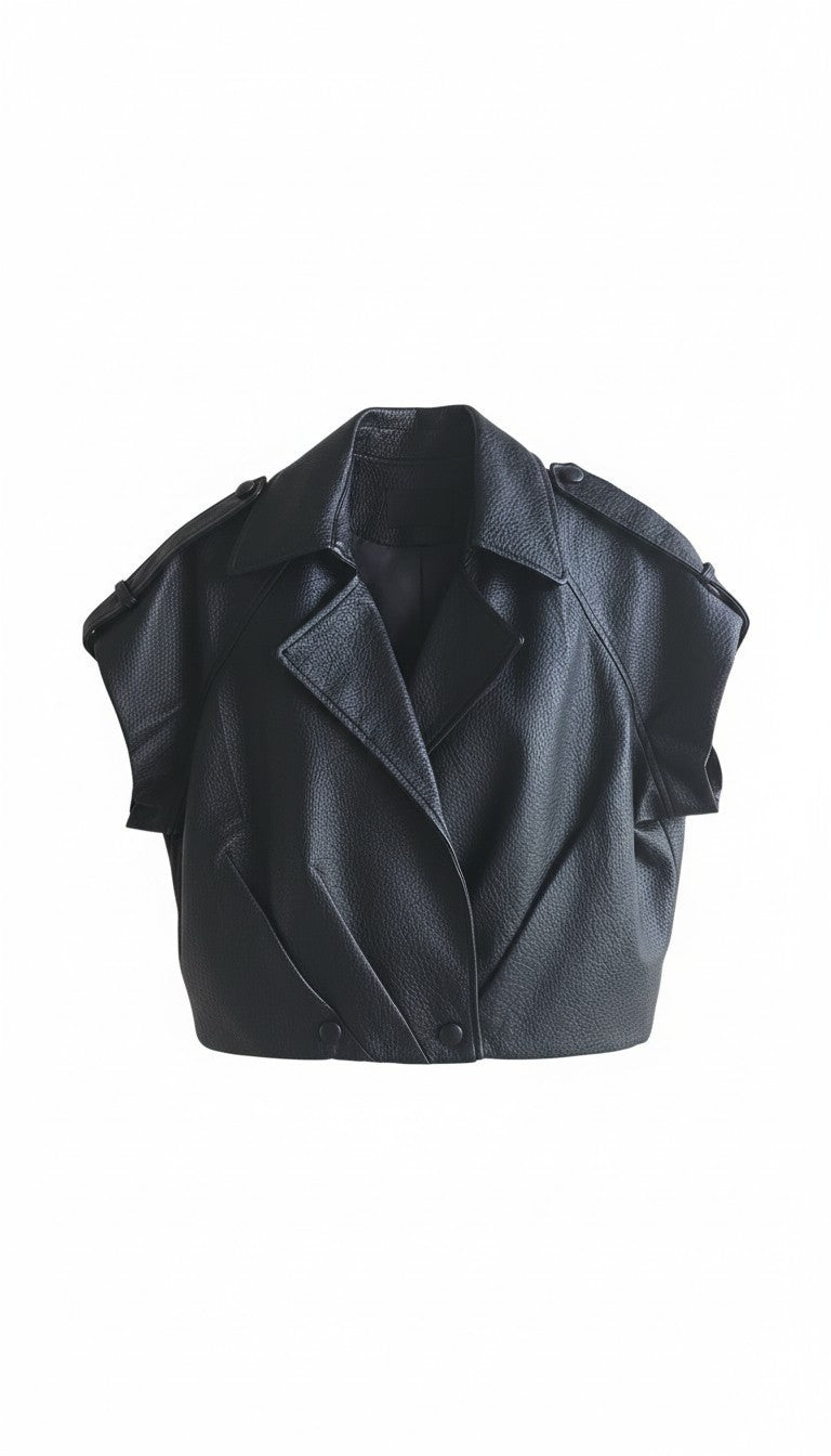 The Faux Leather Cropped Jacket