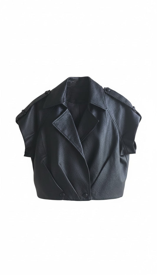 The Faux Leather Cropped Jacket