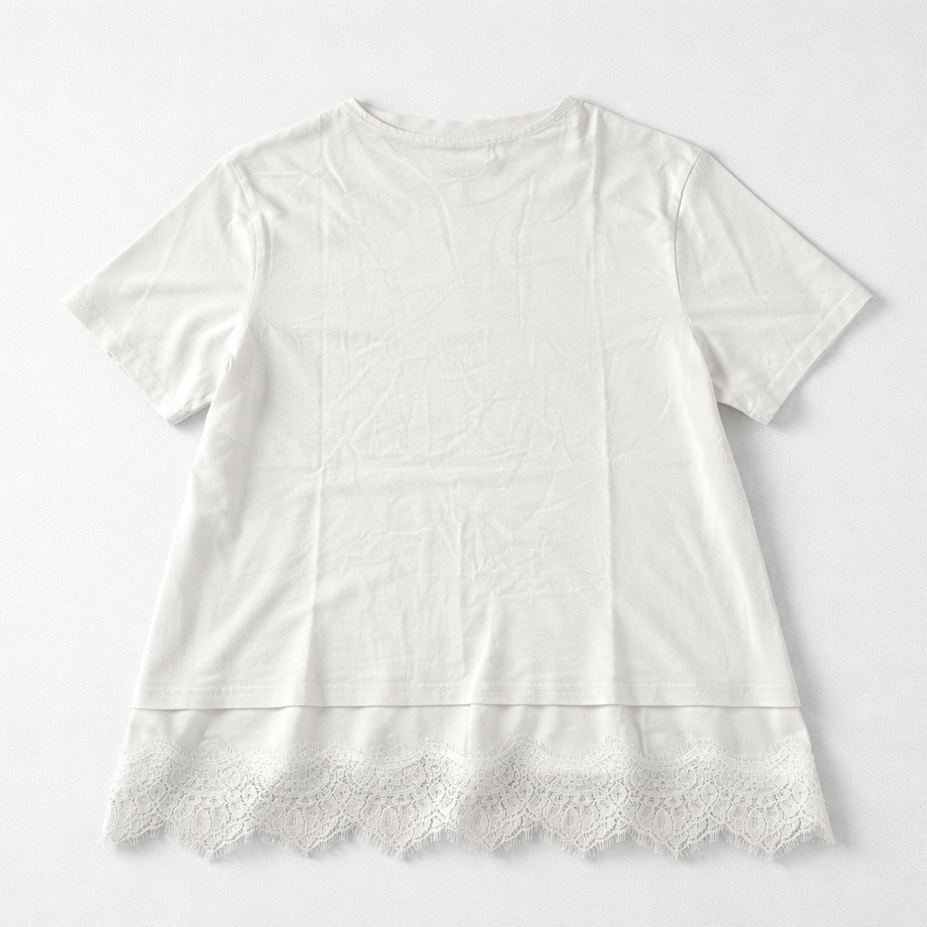 Lace Hem Oversized T-Shirt