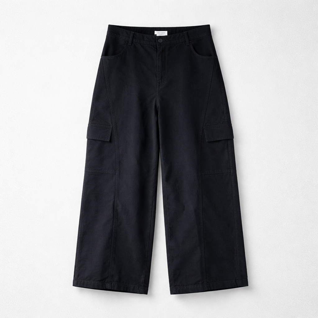 🖤🤎 Balloon Baggy Cargo Broek – Midnight Black/ Brown