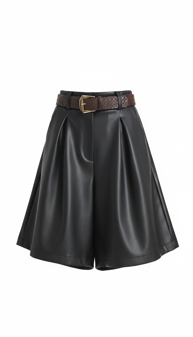 The Faux Leather Bermuda