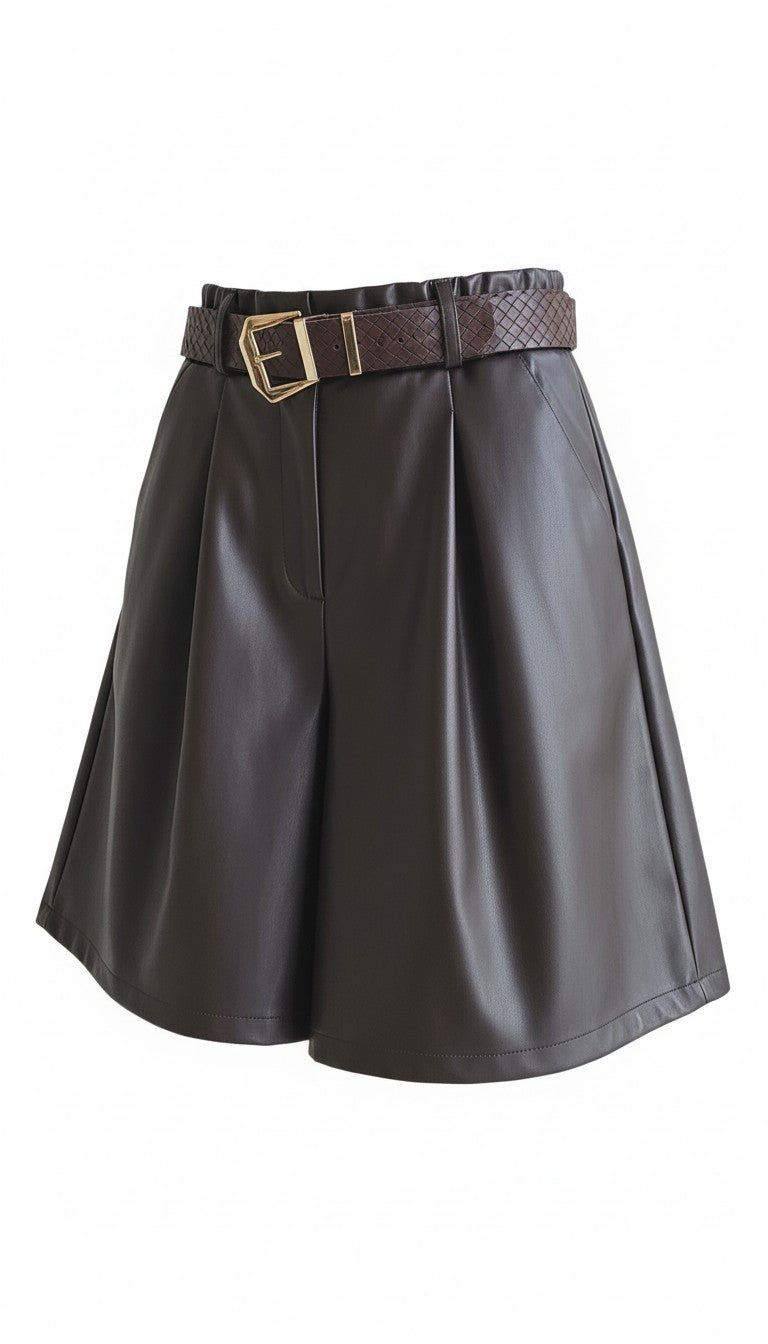 The Faux Leather Bermuda