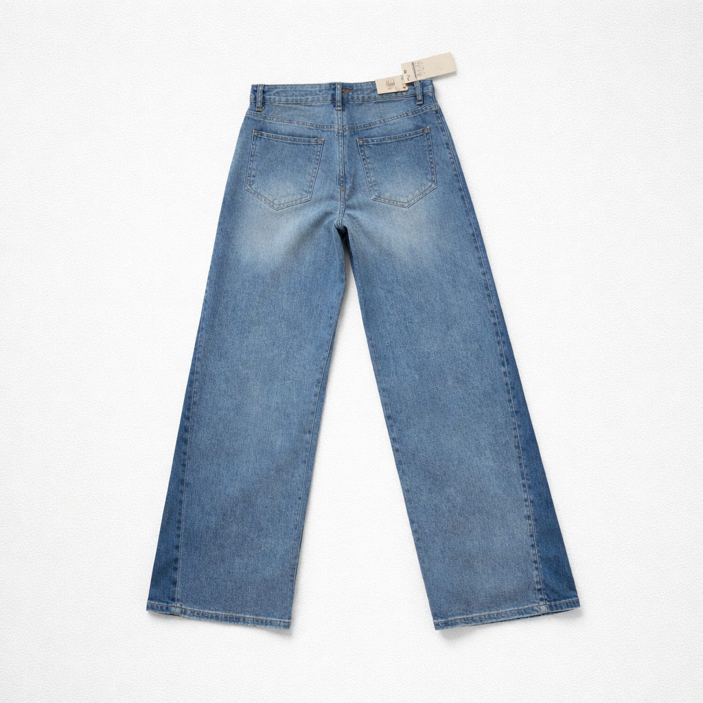 Soft Blue Wide Leg Jeans