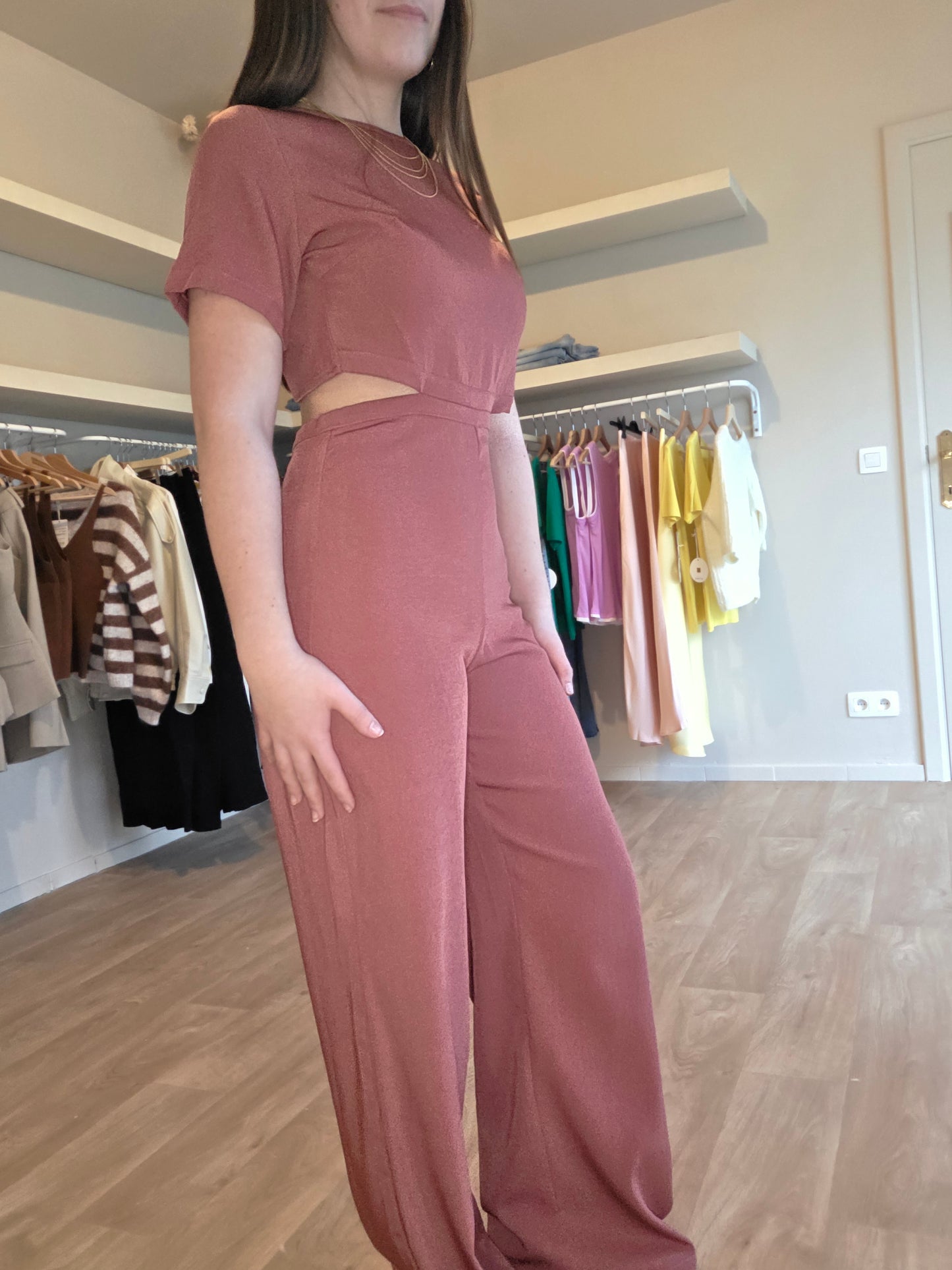 The Open Back Flow Jumpsuit – Dusty Rose