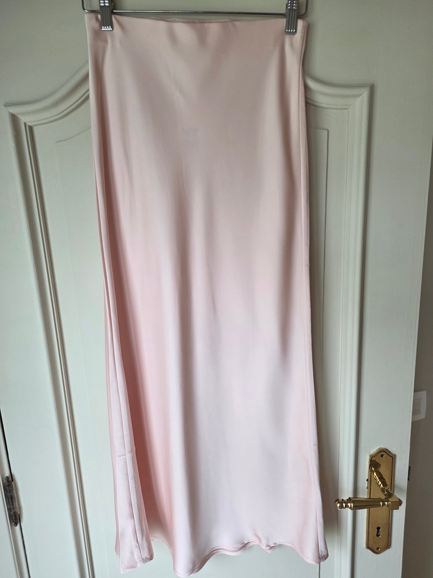 Blush Satin Maxi Skirt
