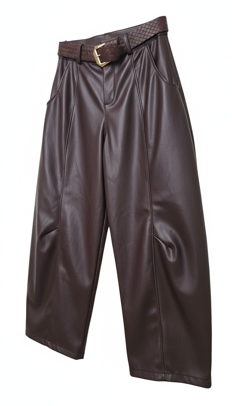 The Bordeaux Faux Leather Pants