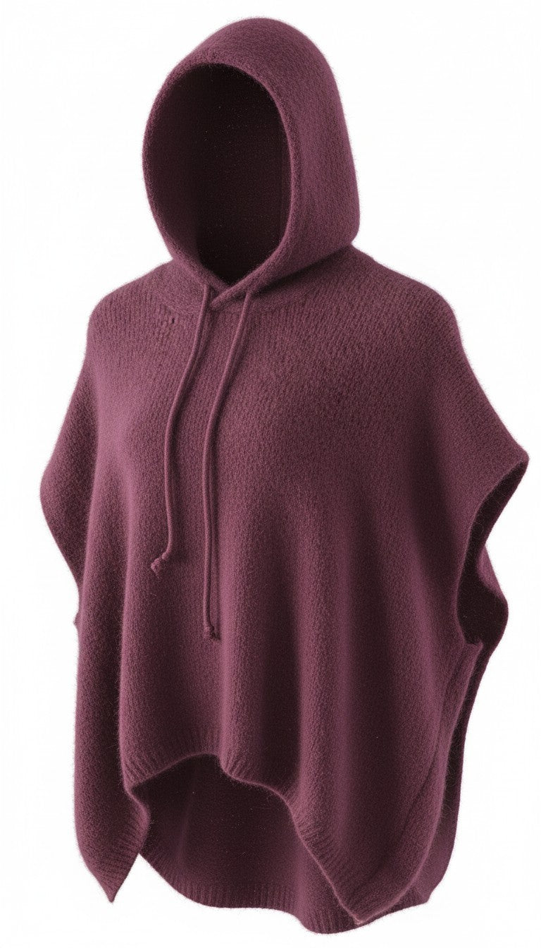 The Hooded Knit Poncho