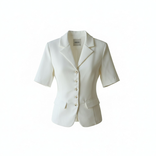 Elegant Tailored Short Sleeve Blazer