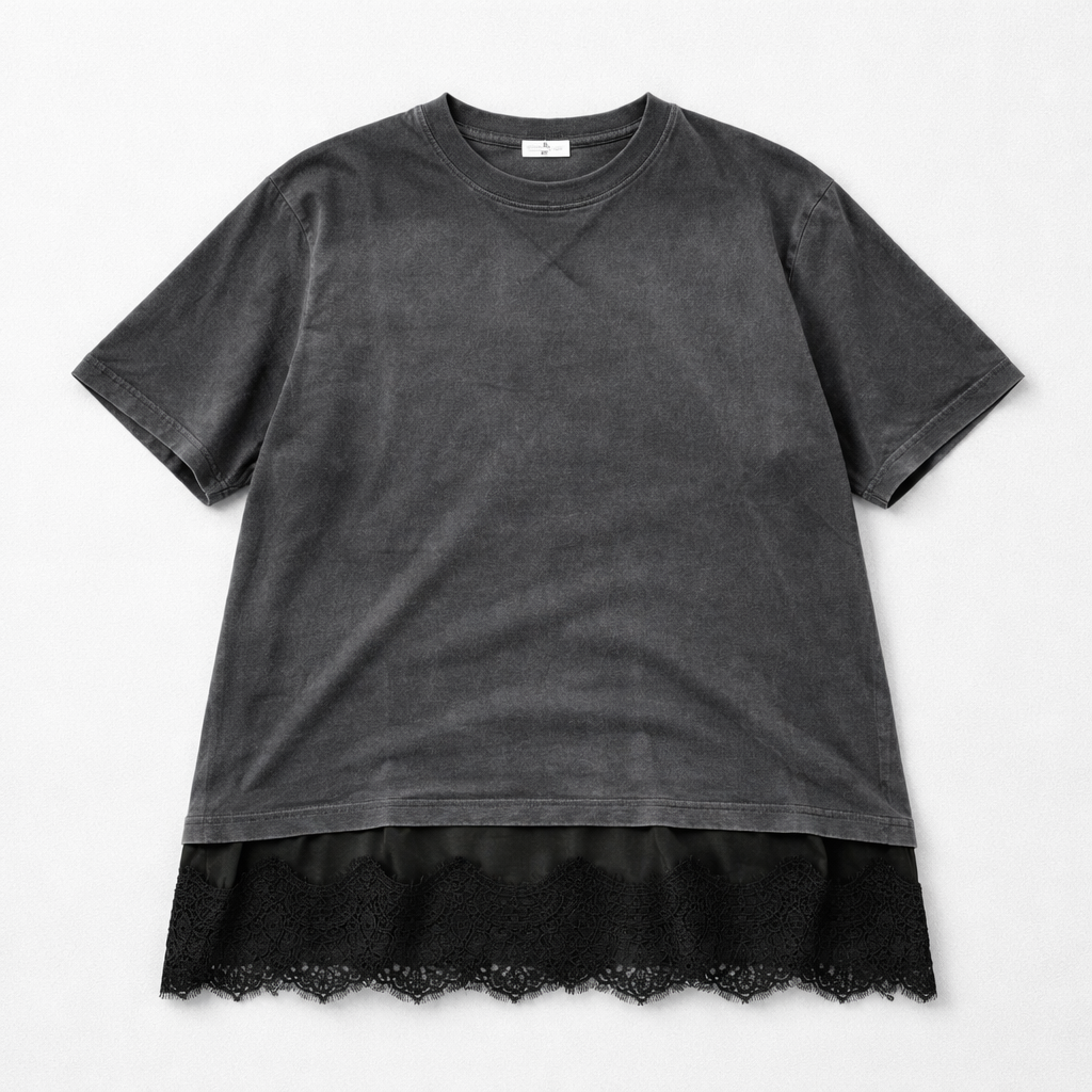 Lace Hem Oversized T-Shirt