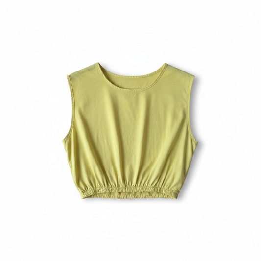 2-Piece Set: Crop Top & Maxi Skirt – Soft Yellow
Wil je dat ik