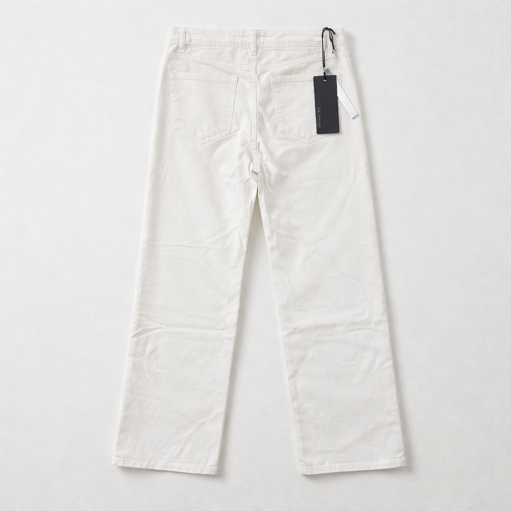 🤍 Pure White Straight Ankle Jeans